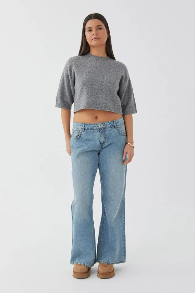 Clothing Supr Knitwear Tori Short Sleeve Knit Charcoal Marle