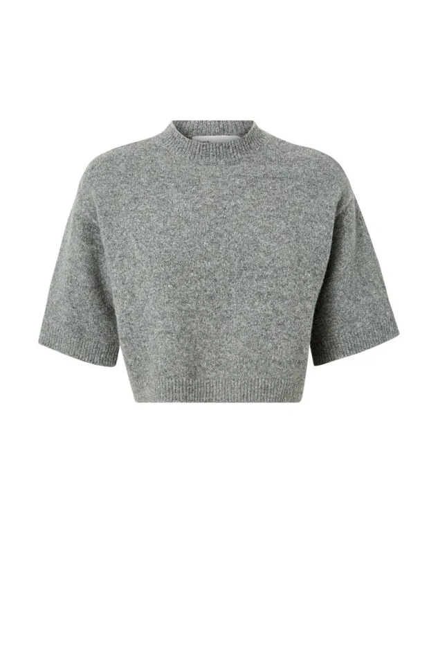Clothing Supr Knitwear Tori Short Sleeve Knit Charcoal Marle