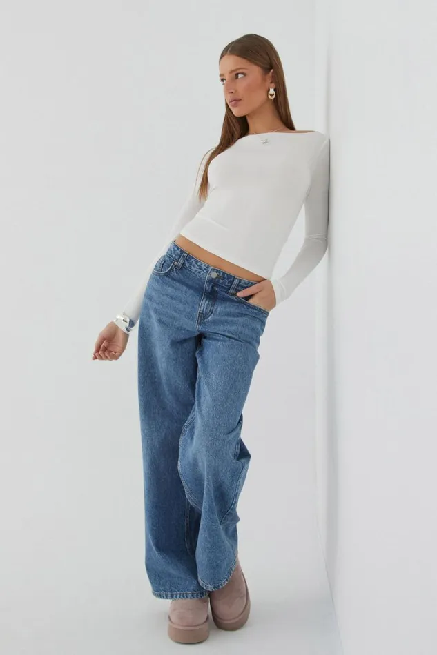 Clothing Supr Long Sleeve Tops Soft Boat Neck Long Sleeve Top Summer White