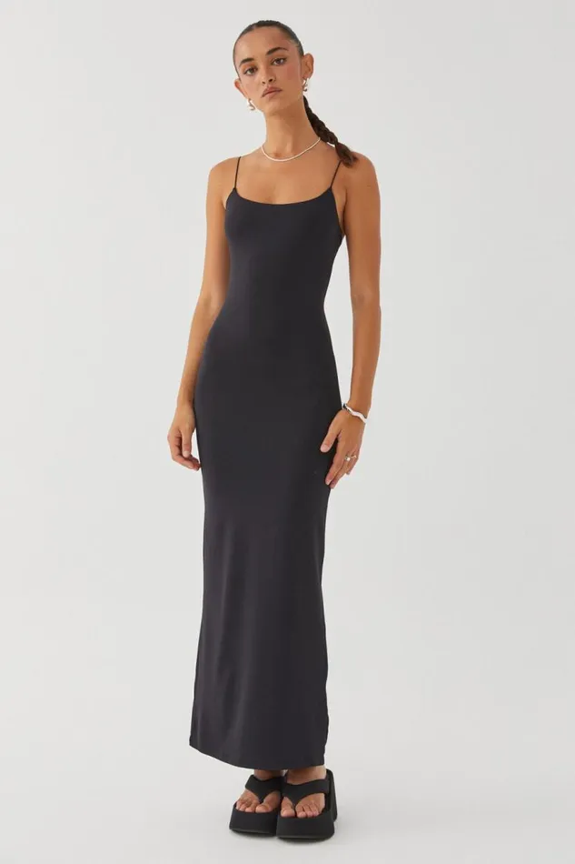 Clothing Supr Luxe Essentials Luxe Sleeveless Maxi Dress Black