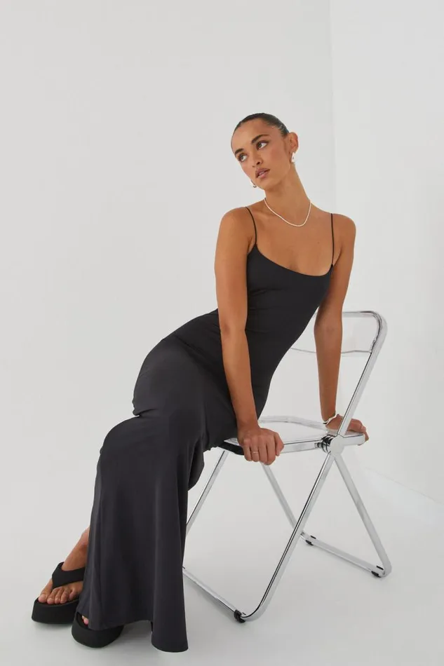 Clothing Supr Luxe Essentials Luxe Sleeveless Maxi Dress Black