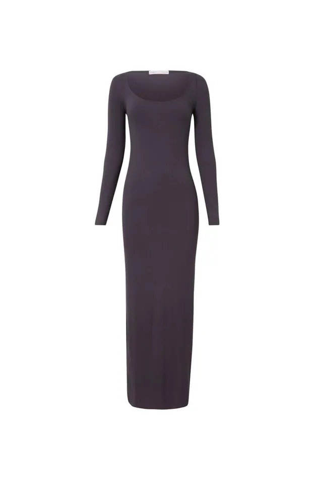Clothing Supr Maxi Dresses Bridget Long Sleeve Dress Gun Metal