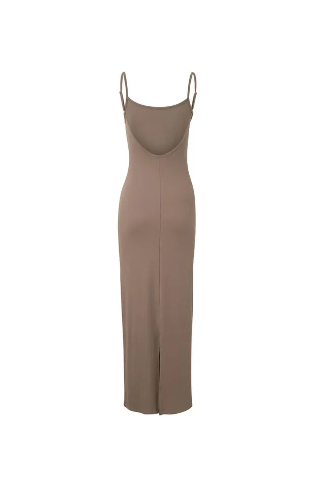 Clothing Supr Maxi Dresses Riley Low Back Maxi Dress Malt Brown