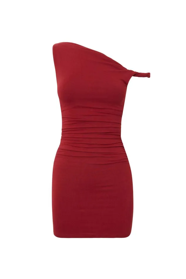 Clothing Supr Mini Dresses Soft Brianna Mini Dress Deep Cherry