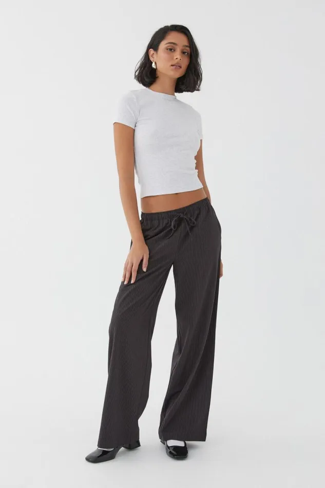 Clothing Supr Pants Piper Pull On Pant Charcoal Pinstripe