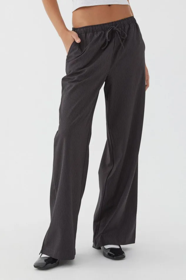Clothing Supr Pants Piper Pull On Pant Charcoal Pinstripe