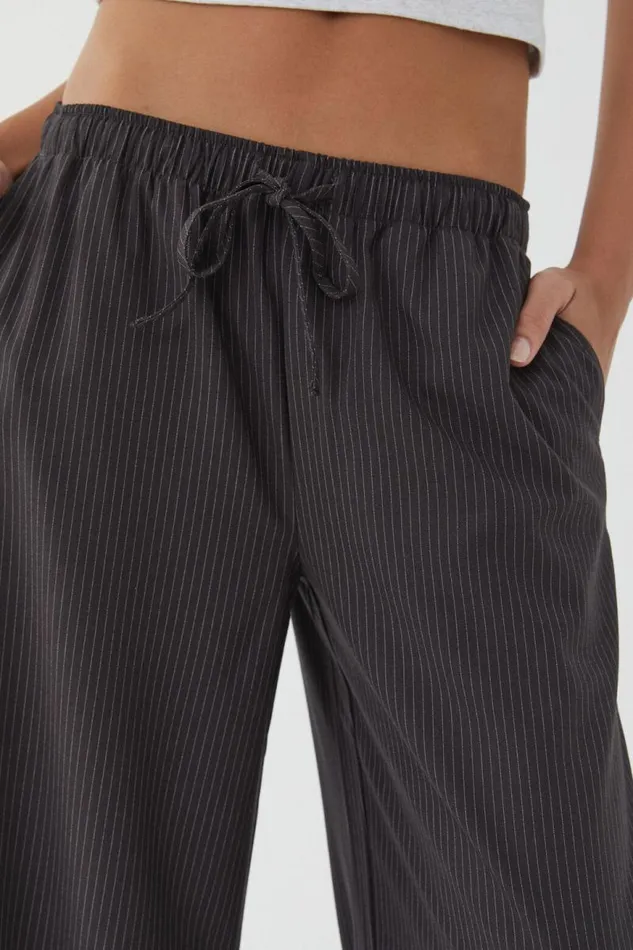 Clothing Supr Pants Piper Pull On Pant Charcoal Pinstripe