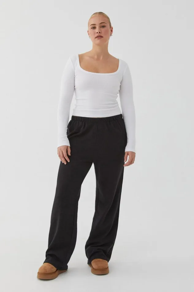 Clothing Supr Pants Relaxed Wide Leg Track Pant Black
