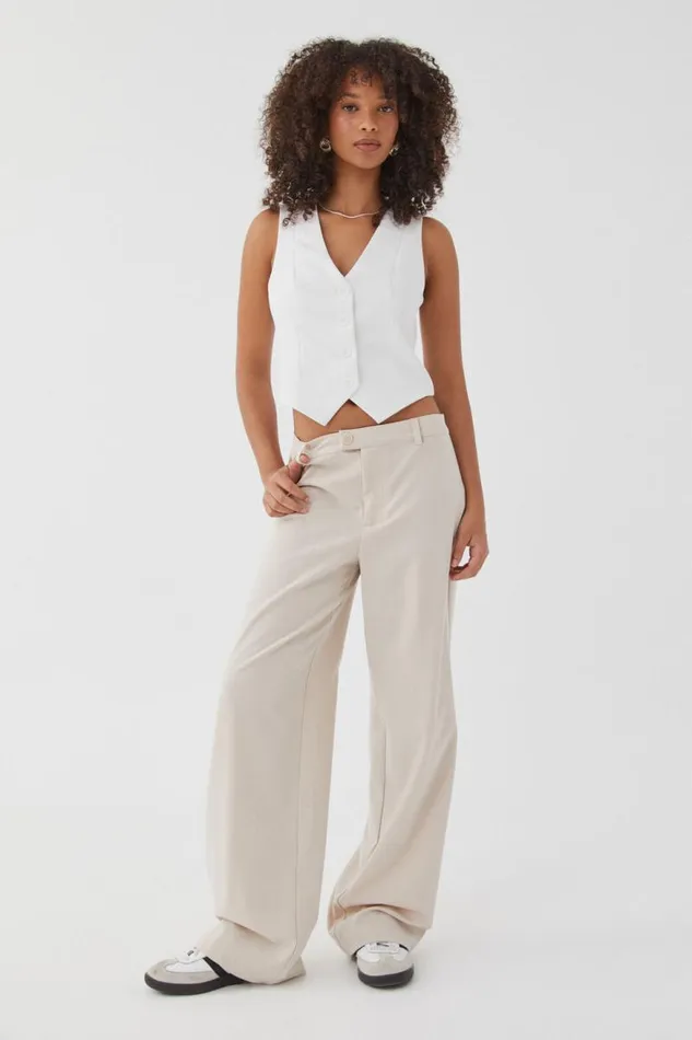Clothing Supr Pants Valery Wide Leg Pant Beige Buff