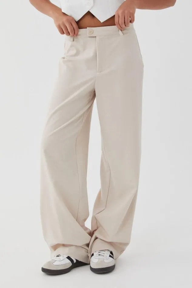 Clothing Supr Pants Valery Wide Leg Pant Beige Buff