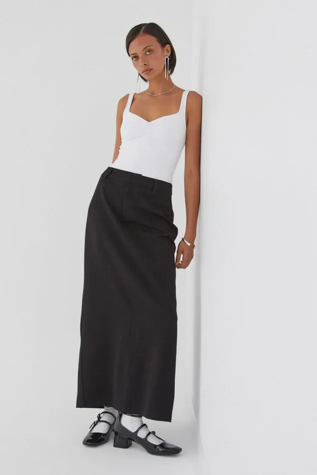 Clothing Supr Skirts Chloe Tailored Maxi Skirt Black