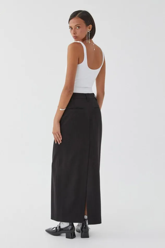 Clothing Supr Skirts Chloe Tailored Maxi Skirt Black