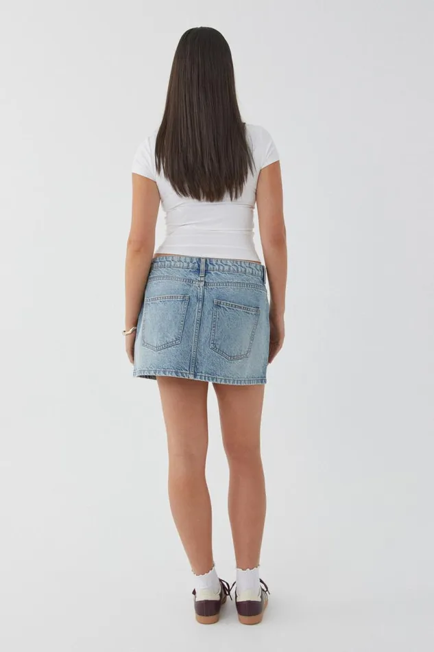 Clothing Supr Skirts Maya Denim Mini Skirt Canyon Blue
