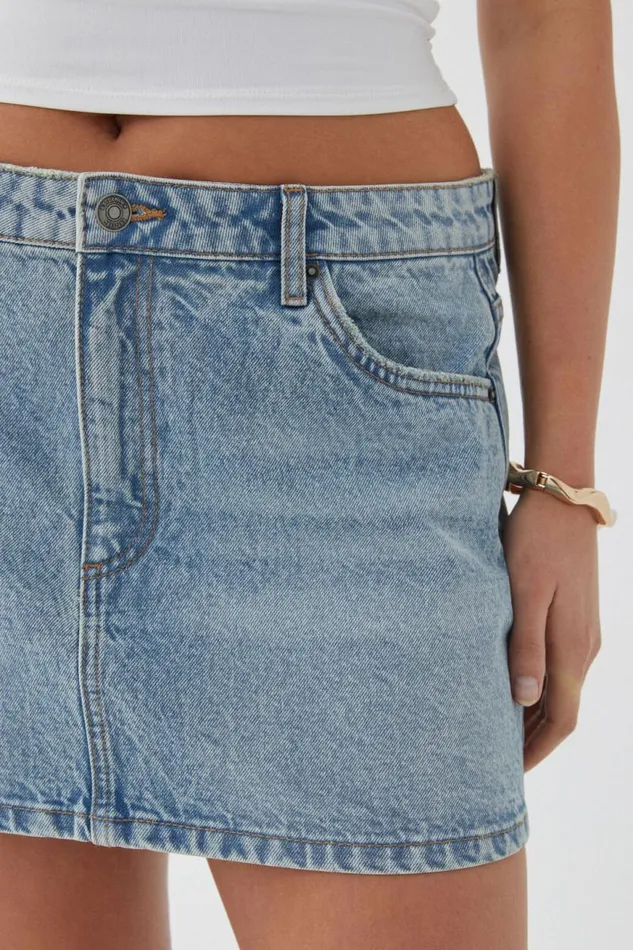 Clothing Supr Skirts Maya Denim Mini Skirt Canyon Blue