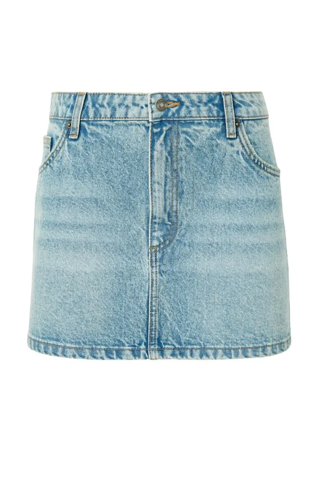 Clothing Supr Skirts Maya Denim Mini Skirt Canyon Blue