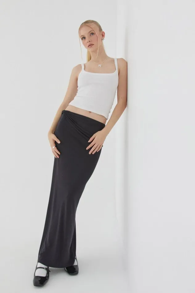 Clothing Supr Skirts Soft Twist Maxi Skirt Black