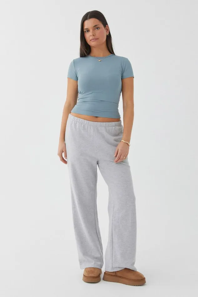Clothing Supr T Shirts Luxe Longline Tee Dusty Stockholm Blue