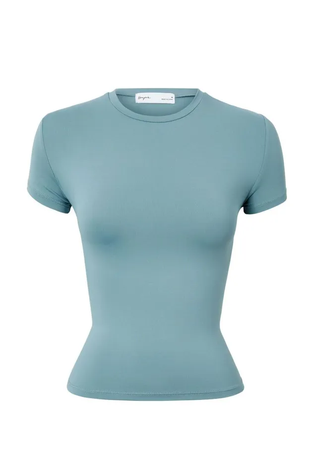 Clothing Supr T Shirts Luxe Longline Tee Dusty Stockholm Blue
