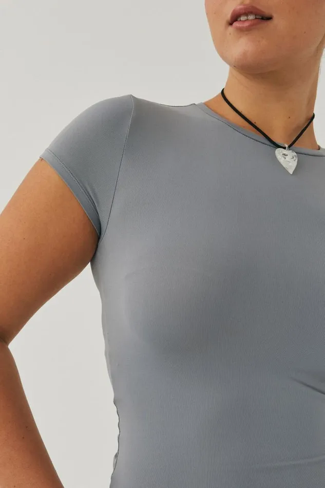 Clothing Supr T Shirts Luxe Longline Tee Moonlight Grey