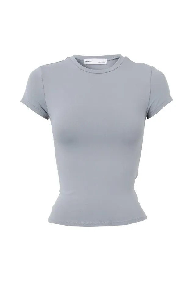 Clothing Supr T Shirts Luxe Longline Tee Moonlight Grey