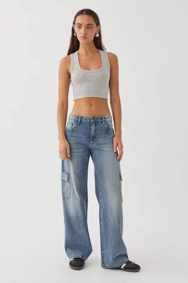 Clothing Supr Tank Tops Taylor Scoop Neck Tank Grey Marle