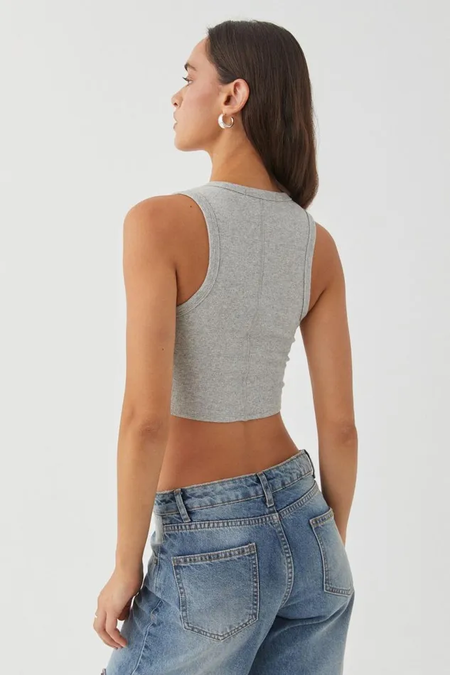 Clothing Supr Tank Tops Taylor Scoop Neck Tank Grey Marle