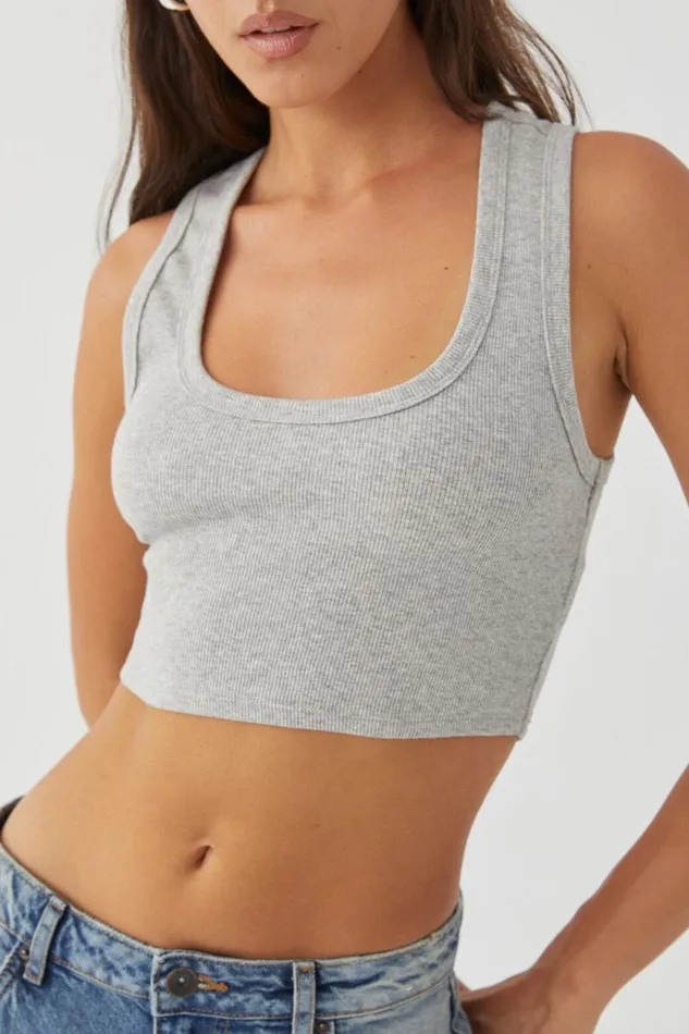 Clothing Supr Tank Tops Taylor Scoop Neck Tank Grey Marle