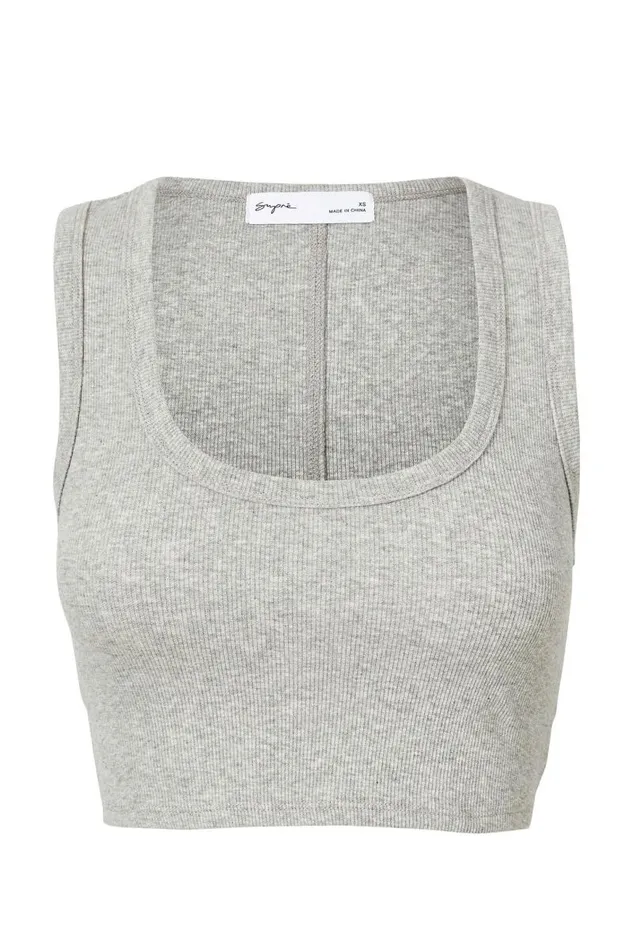 Clothing Supr Tank Tops Taylor Scoop Neck Tank Grey Marle