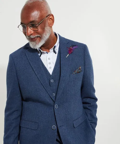 Coats and Jackets Handsome Herringbone Blazer Navy Joebrowns Apparel Coats and Jackets Handsome Herringbone Blazer Navy Joebrowns Apparel