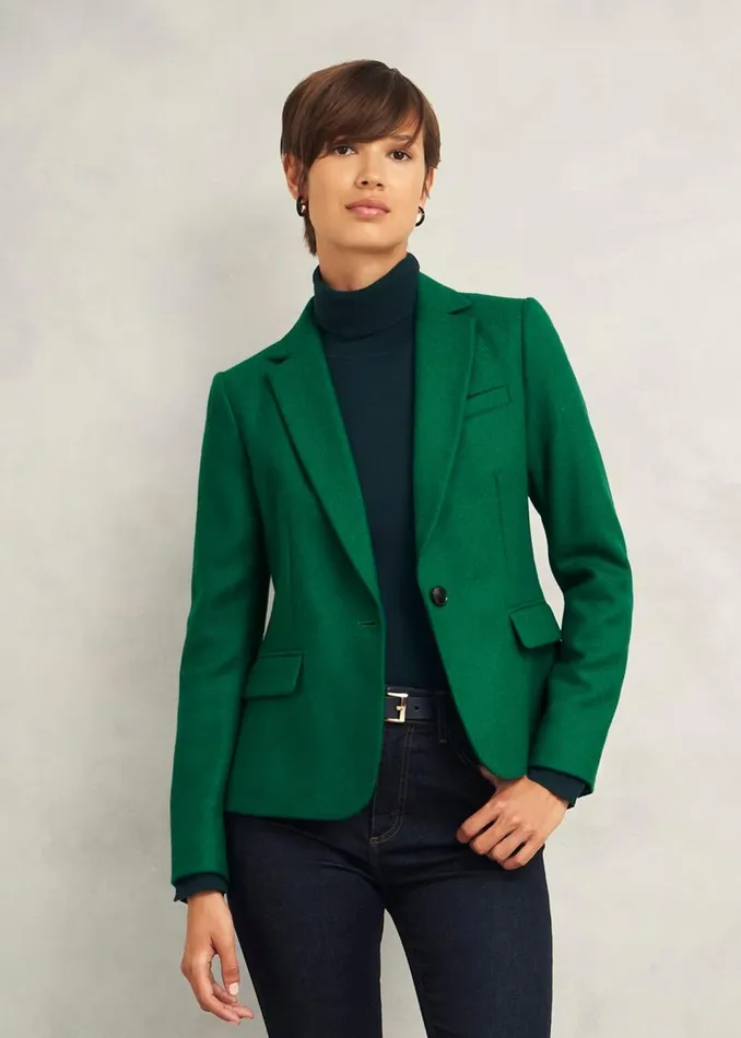 Coats and Jackets Women HOBBS Blake Wool Jacket Agate Green