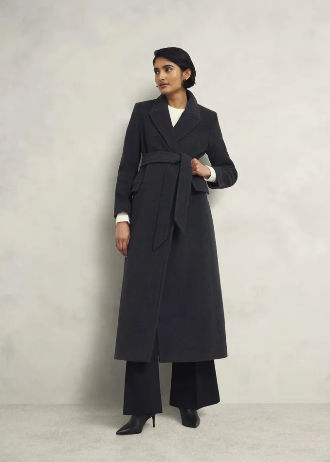Coats and Jackets Women HOBBS Clarendon Wool Blend Coat Charcoal