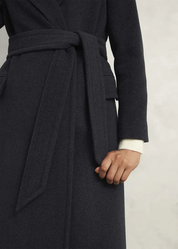 Coats and Jackets Women HOBBS Clarendon Wool Blend Coat Charcoal