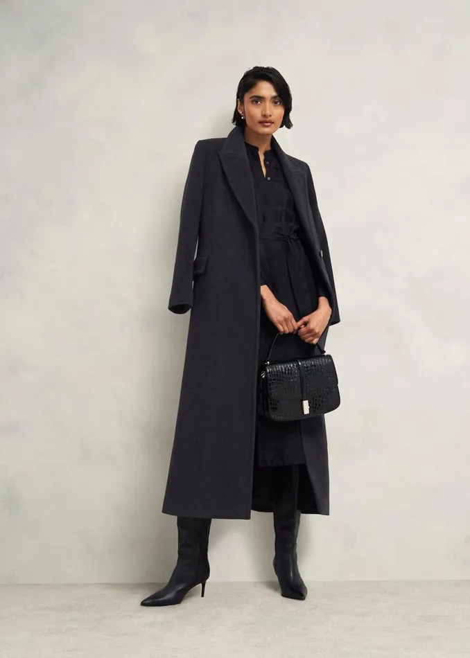 Coats and Jackets Women HOBBS Clarendon Wool Blend Coat Charcoal