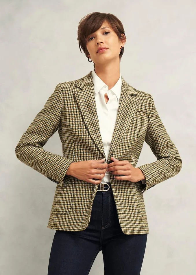 Coats and Jackets Women HOBBS Lilla Wool Jacket Brown Multi