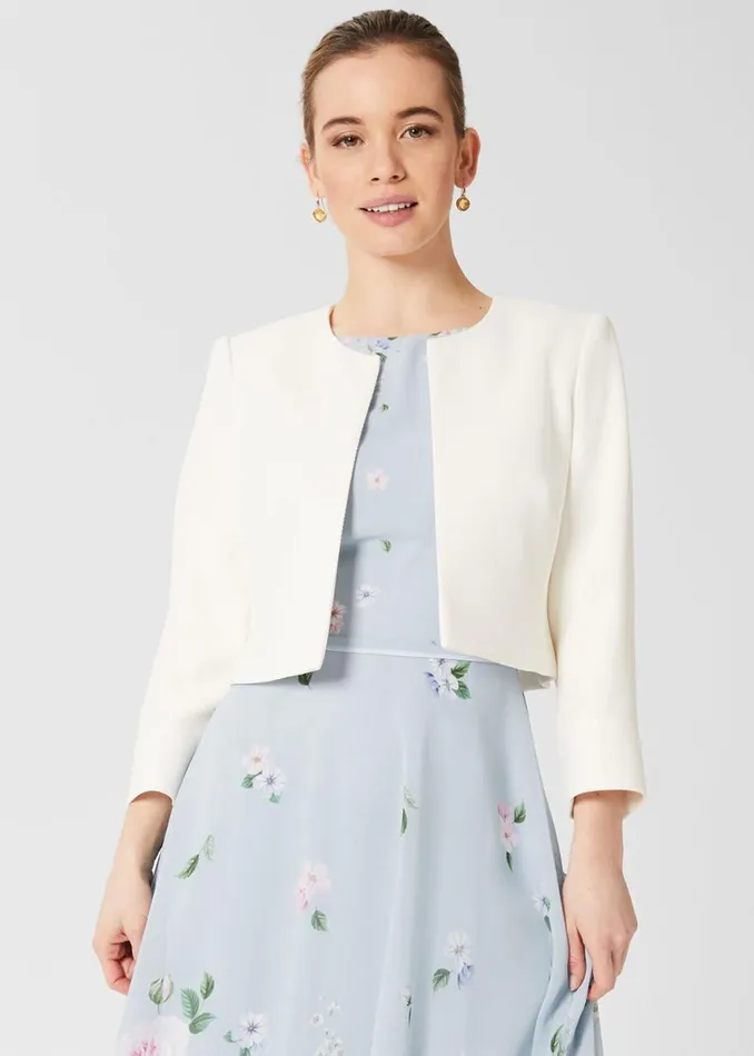Coats and Jackets Women HOBBS Petite Elize Textured Jacket Ivory