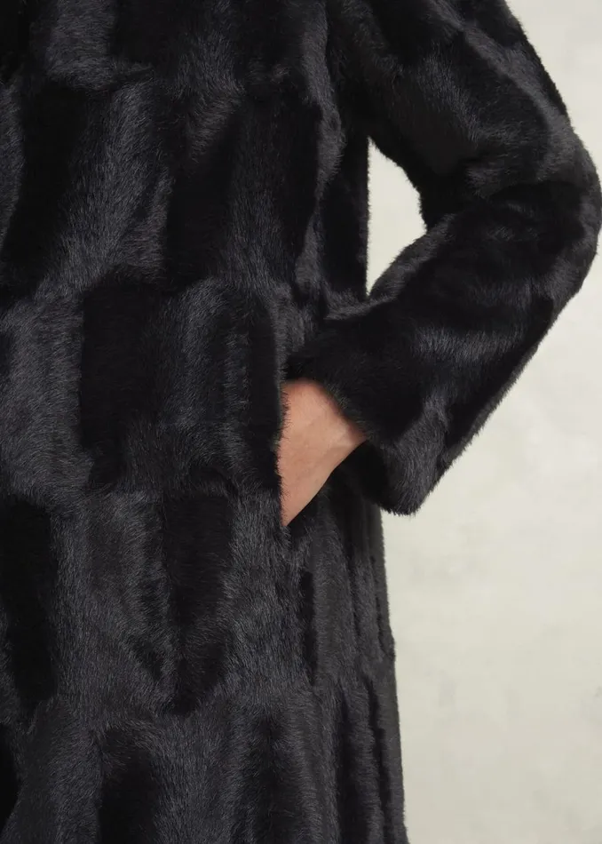 Coats and Jackets Women HOBBS Petite Rosanne Faux Fur Coat Black