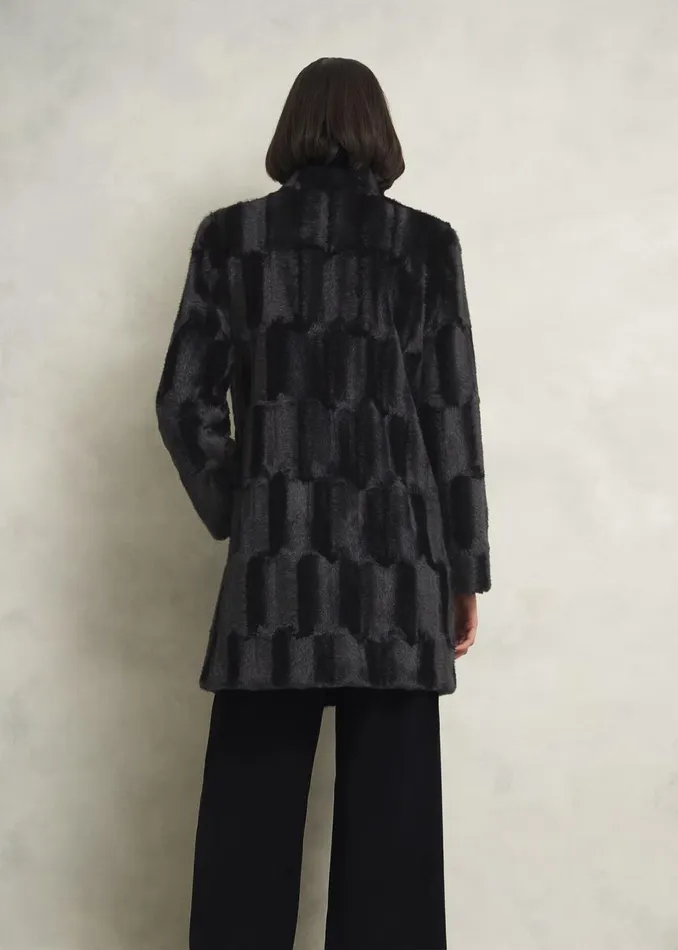 Coats and Jackets Women HOBBS Petite Rosanne Faux Fur Coat Black