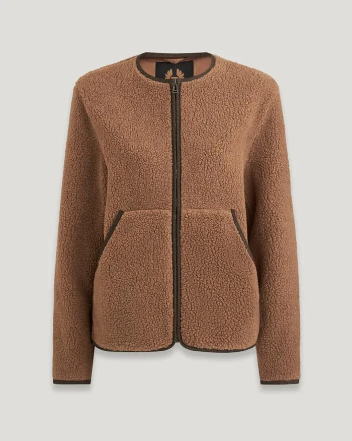 Coats and Parkas Women Belstaff Centenary Fleece Jacket British Khaki