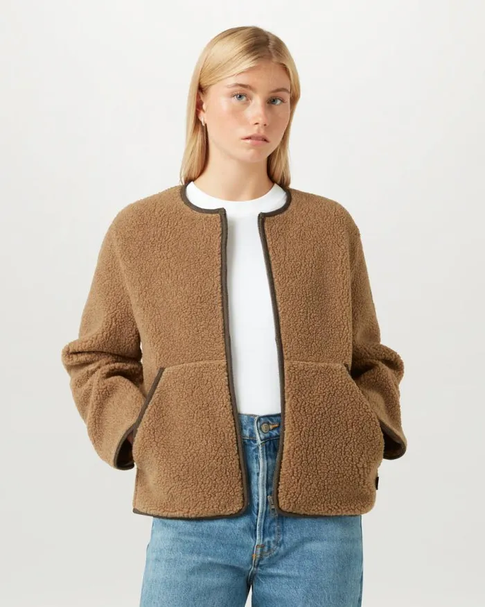 Coats and Parkas Women Belstaff Centenary Fleece Jacket British Khaki Coats and Parkas Women Belstaff Centenary Fleece Jacket British Khaki