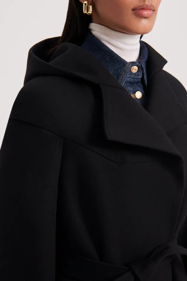 Coats Women HOODED DUFFLE BLACK Scanlan Theodore Coats Women HOODED DUFFLE BLACK Scanlan Theodore
