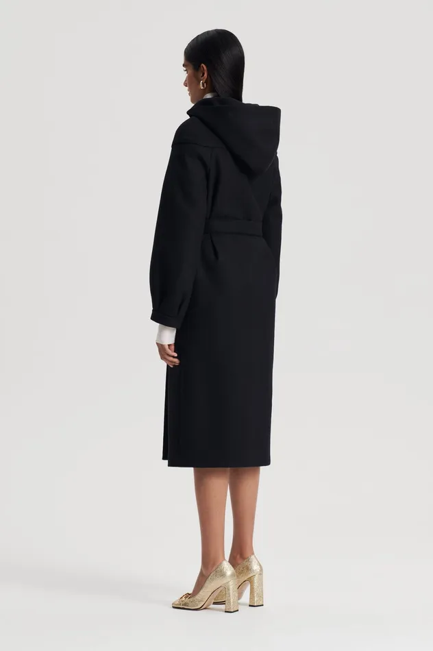 Coats Women HOODED DUFFLE BLACK Scanlan Theodore Coats Women HOODED DUFFLE BLACK Scanlan Theodore