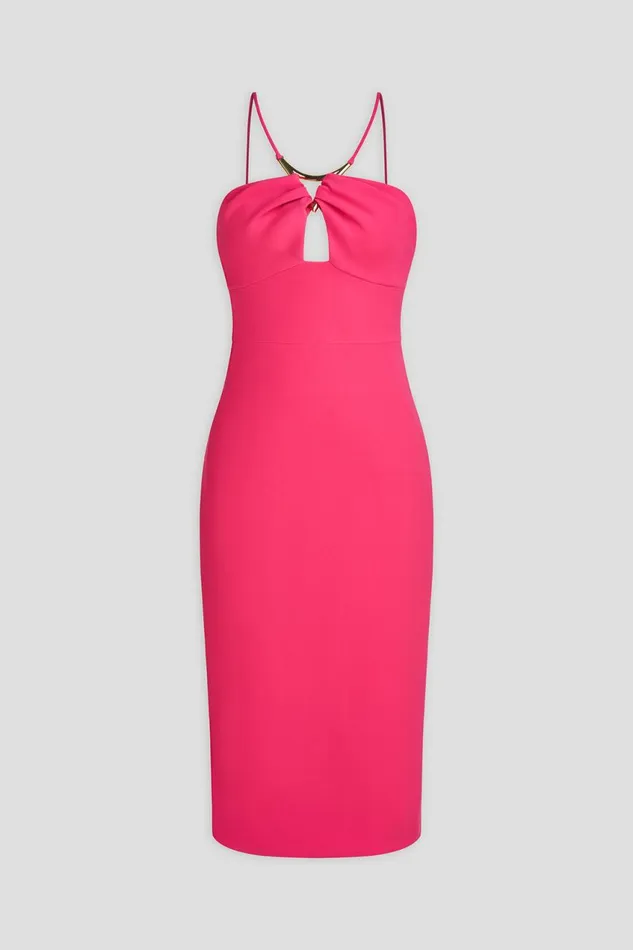 Cocktail Women Halston Adrina Dress In Stretch Crepe Magenta Cocktail Women Halston Adrina Dress In Stretch Crepe Magenta