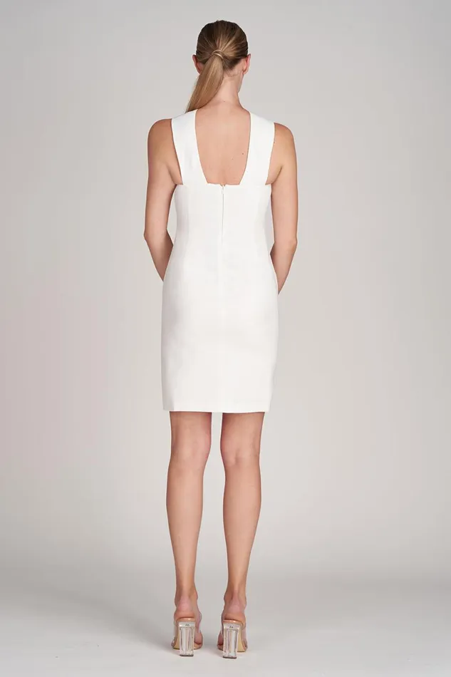 Cocktail Women Halston Andie Stretch Crepe Dress Chalk