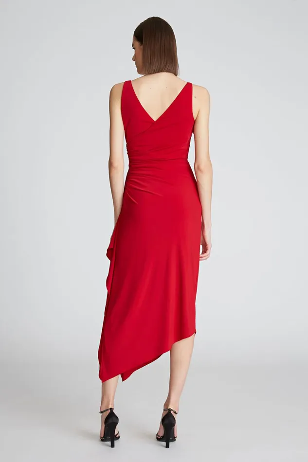 Cocktail Women Halston Johanna Dress In Jersey Halston Red Cocktail Women Halston Johanna Dress In Jersey Halston Red
