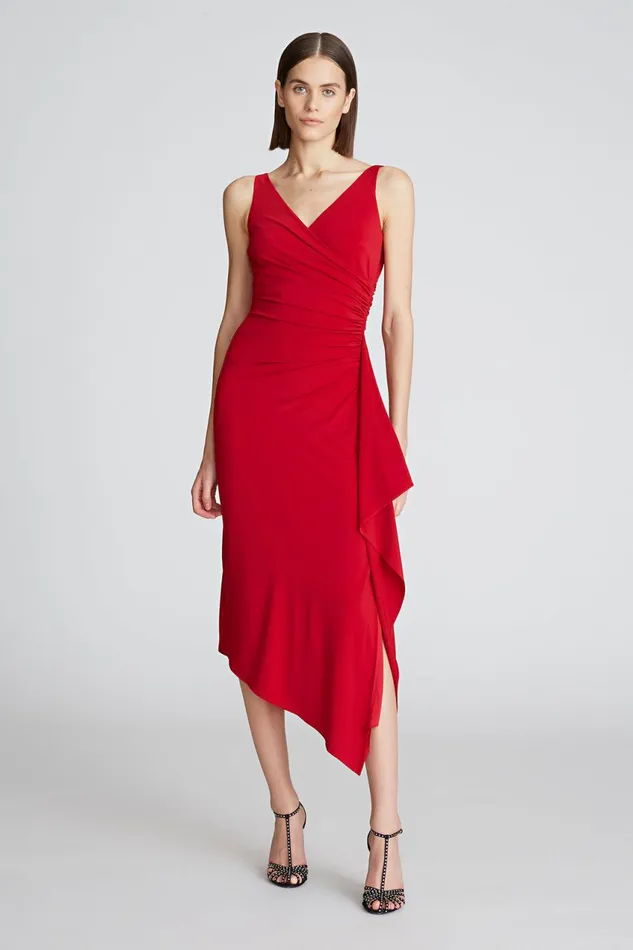 Cocktail Women Halston Johanna Dress In Jersey Halston Red Cocktail Women Halston Johanna Dress In Jersey Halston Red