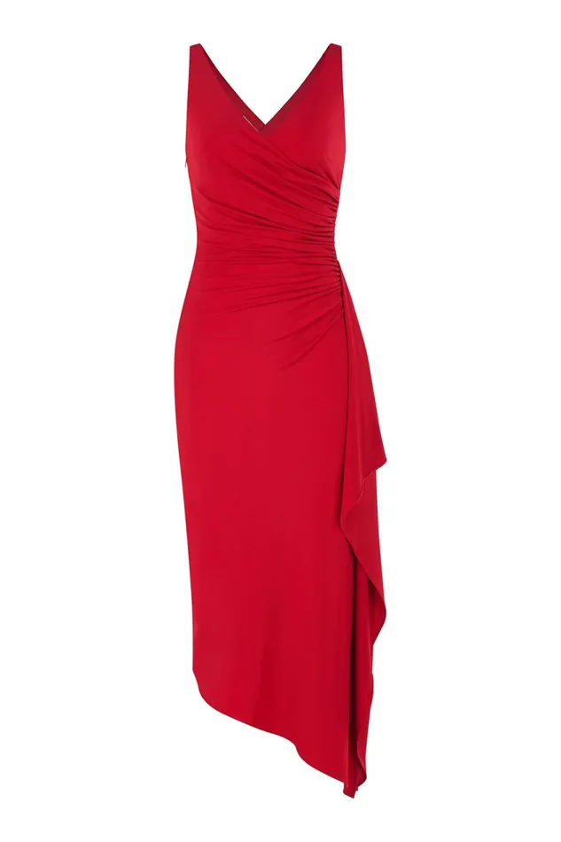 Cocktail Women Halston Johanna Dress In Jersey Halston Red Cocktail Women Halston Johanna Dress In Jersey Halston Red