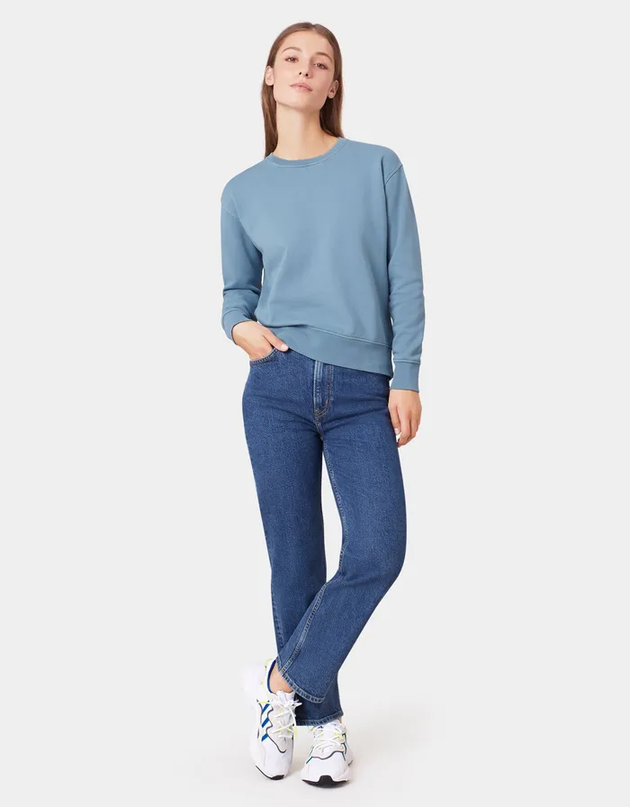Colorfulstandard Women Classic Organic Crew 8211 Optical White Women Crewneck Sweatshirts