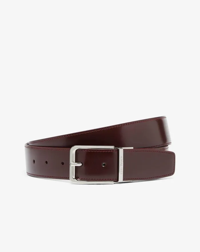 Corneliani Belts And Gloves Navy Blue Elk Print Leather Belt 8211 Men