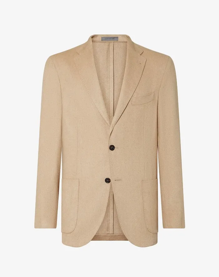 Corneliani Jackets Beige Silk And Cashmere Jacket For Men 8211 Men