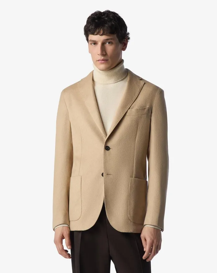 Corneliani Jackets Beige Silk And Cashmere Jacket For Men 8211 Men